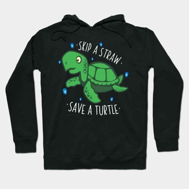 Skip a Straw Save a Turtle for Earthday - Vintage Retro Design T Shirt 2 Hoodie by luisharun